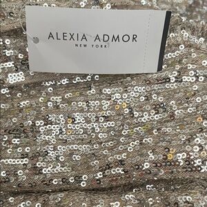 Alexia Admor Gold Sequin High Low Dress